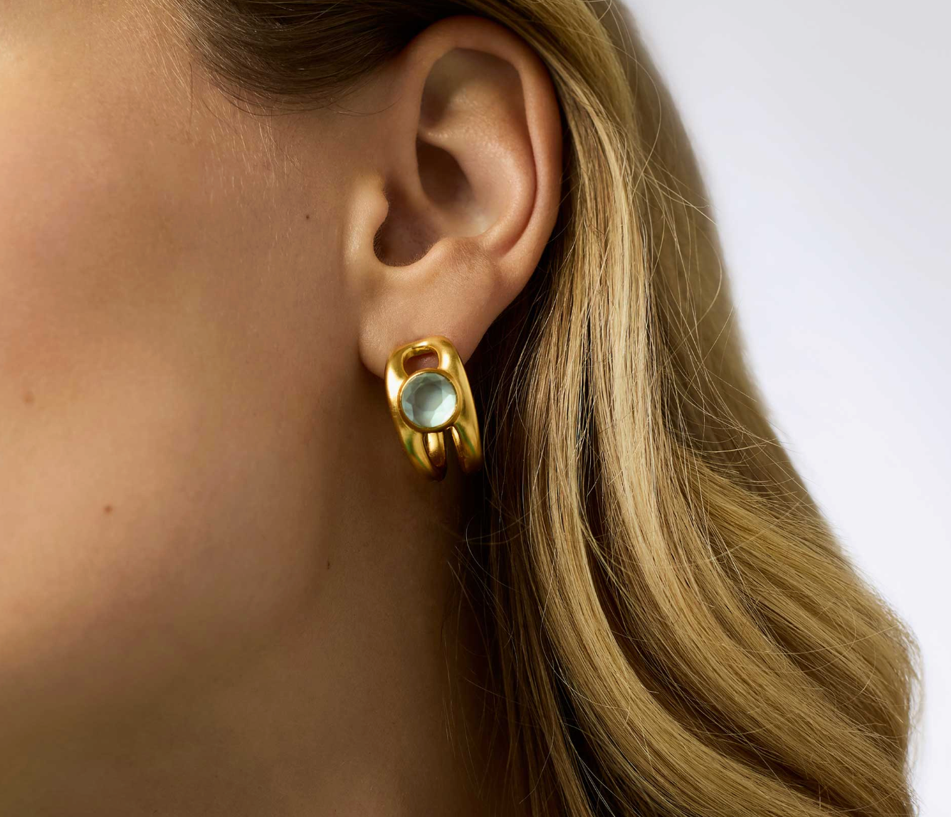 Laguna Stone Hoop-Iridescent Aquamarine Blue