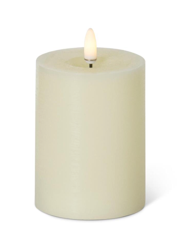 4x3 Inch Cream ON/OFF Touch LED Pillar Candle w/Timer