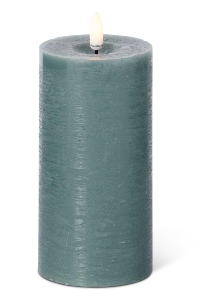 6x3 Inch Dark Green ON/OFF Touch LED Pillar Candle w/Timer