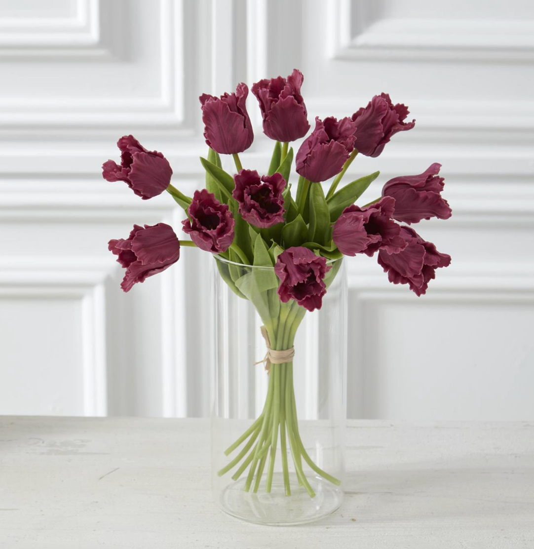 13 Inch Fuchsia Real Touch Parrot Tulip Bundle (12 Stems)