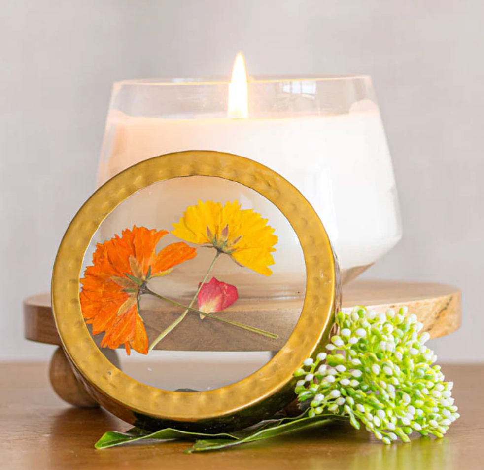Accent Pressed Floral Candle - Sugared Citrus