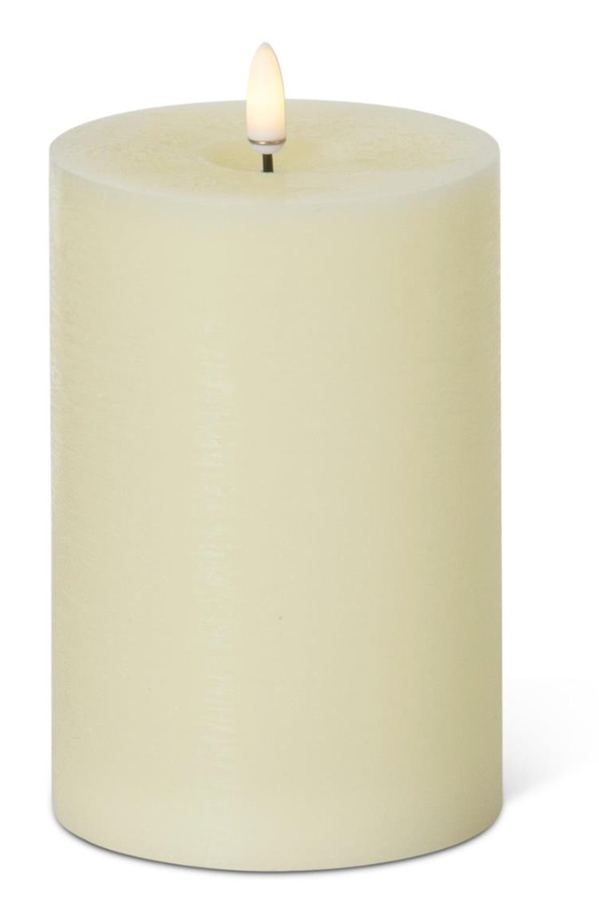 6x4 Inch Cream ON/OFF Touch LED Pillar Candle w/Timer