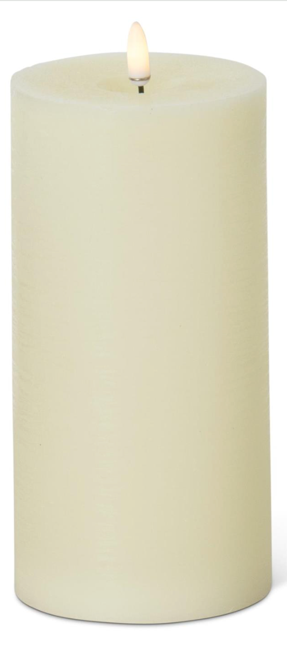 8x4 Inch Cream ON/OFF Touch LED Pillar Candle w/Timer