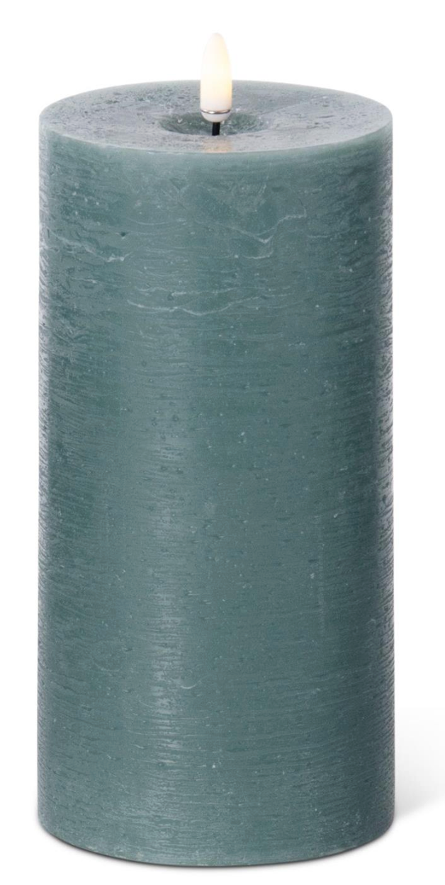 8x4 Inch Dark Green ON/OFF Touch LED Pillar Candle w/Timer