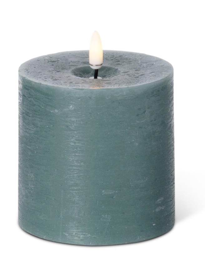 4x4 Inch Dark Green ON/OFF Touch LED Pillar Candle w/Timer