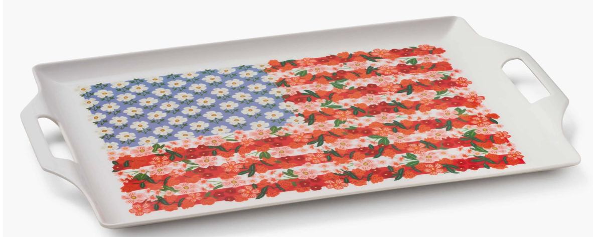 Americana Melamine Serving Platter with Handles