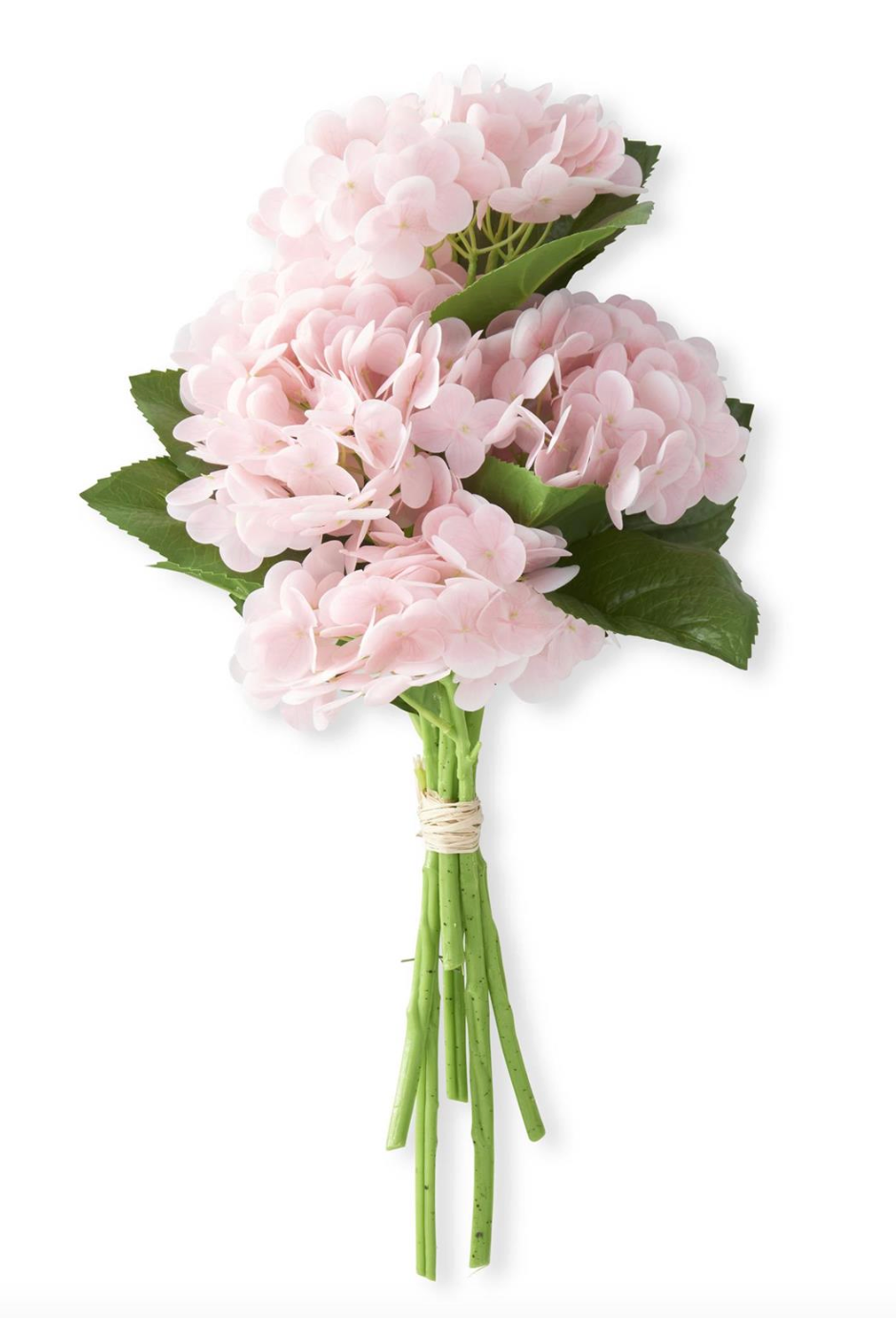 13 Inch Pink Real Touch Hydrangea Bundle (6 Stems)