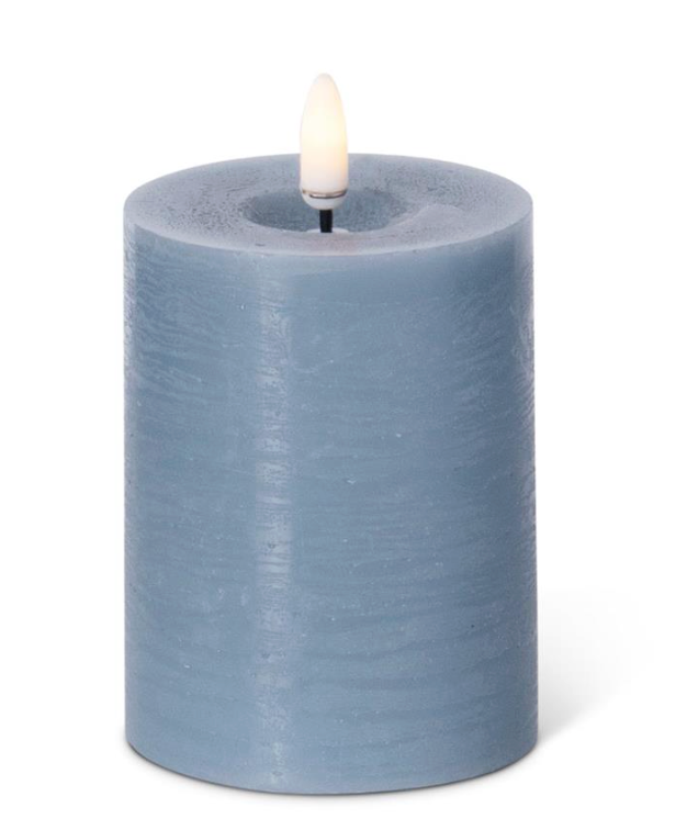 4x3 Inch Light Blue ON/OFF Touch LED Pillar Candle w/Timer