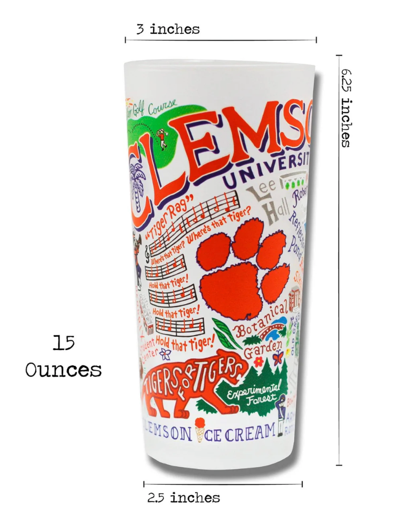 Clemson University Collegiate Drinking Glass
