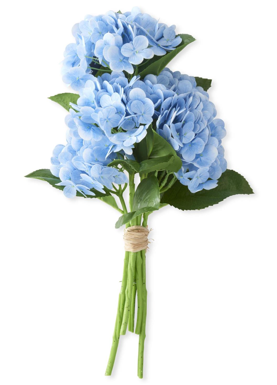 13 Inch Blue Real Touch Hydrangea Bundle (6 Stems)