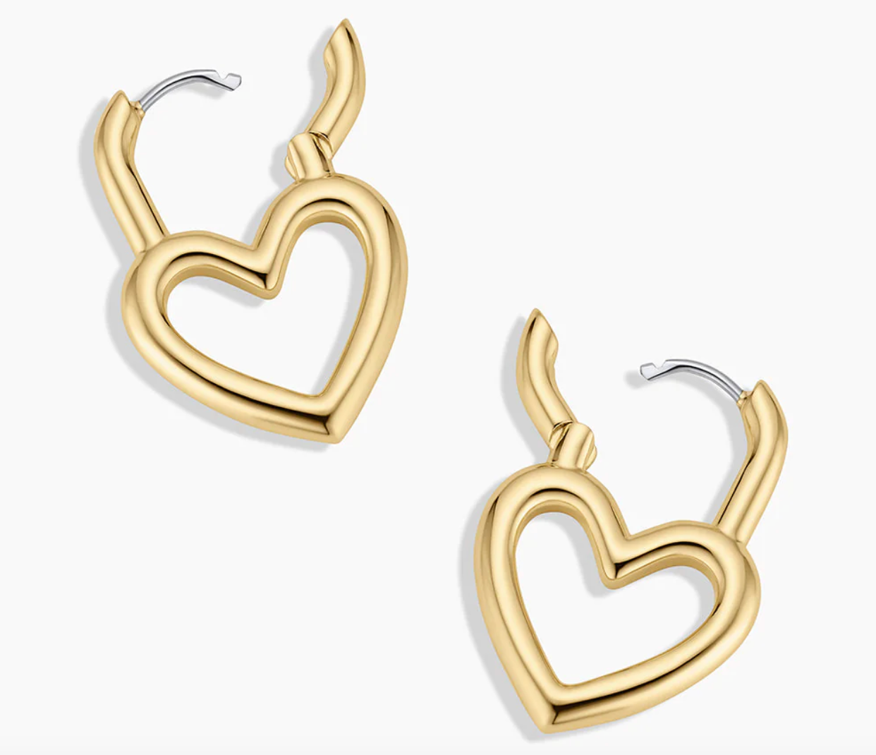 Open Heart Padlock Hoops