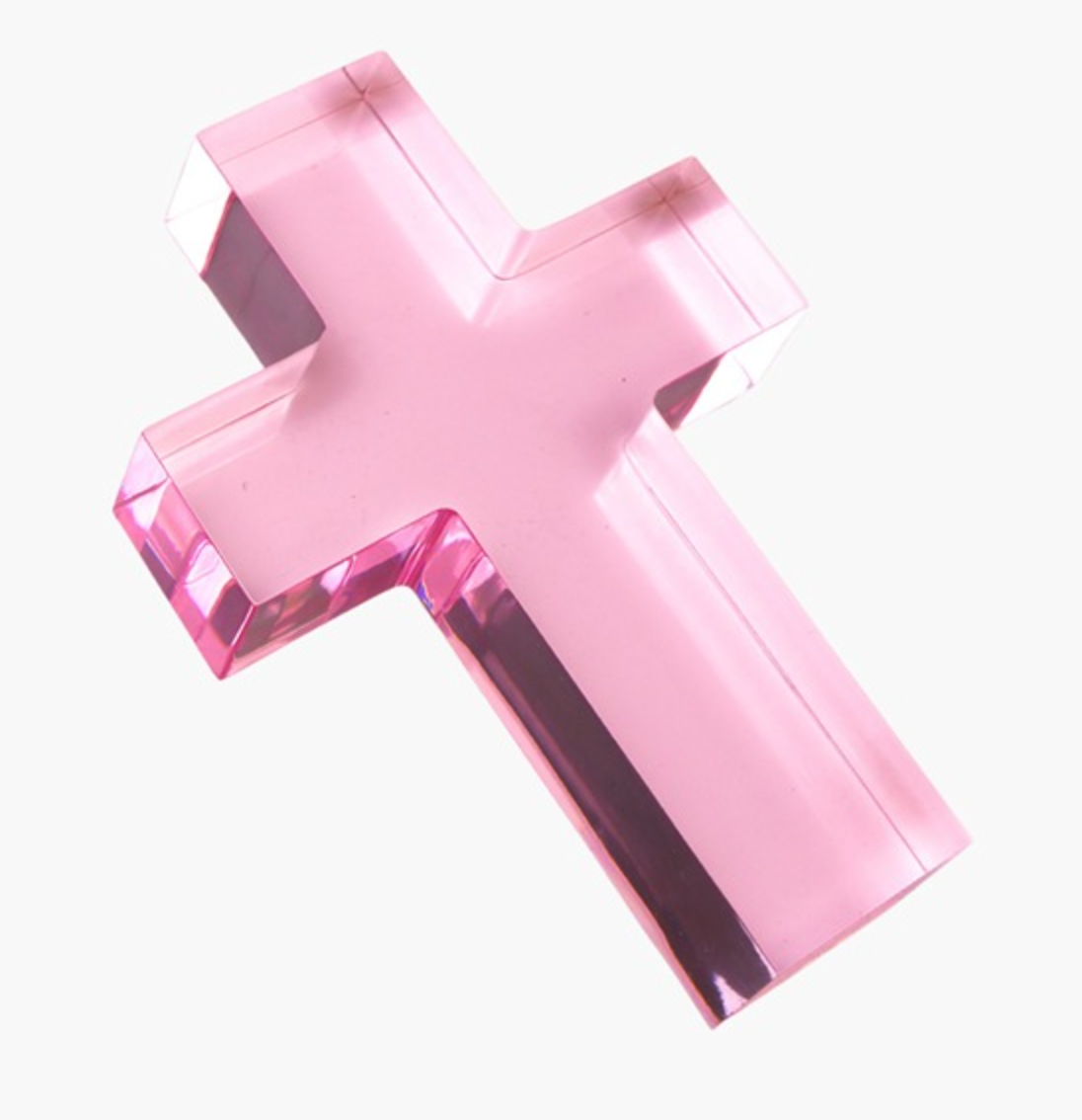 Small Pink Cross Acrylic Weight