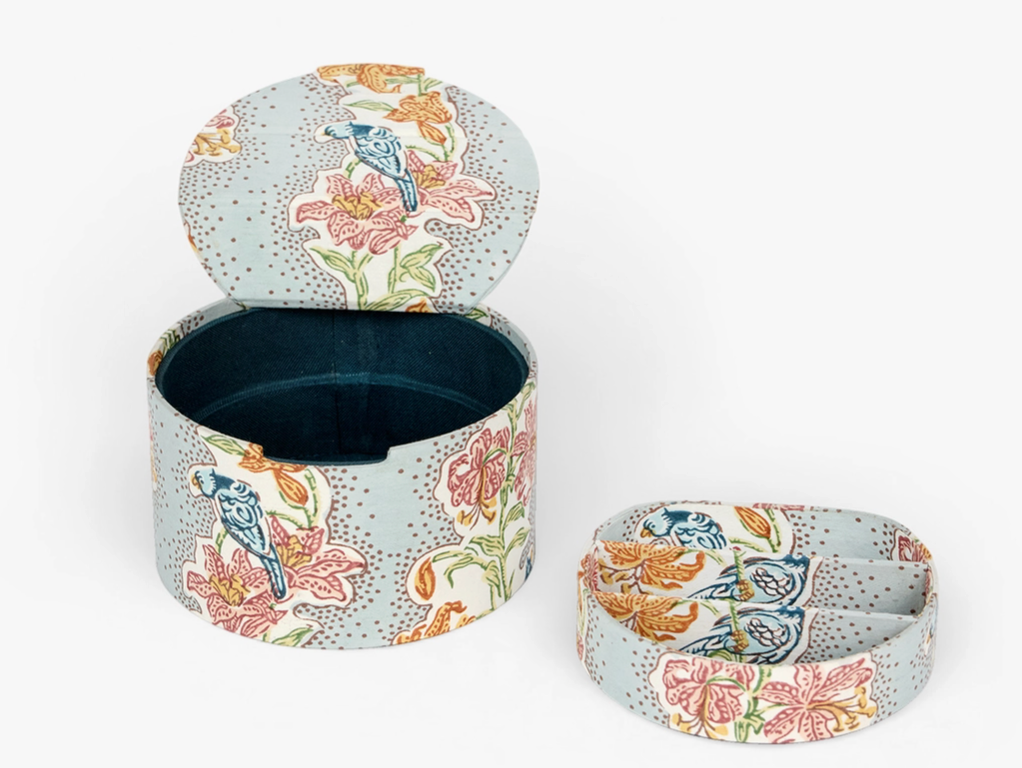 Round Keepsake Jewelry Box- Sky Meher
