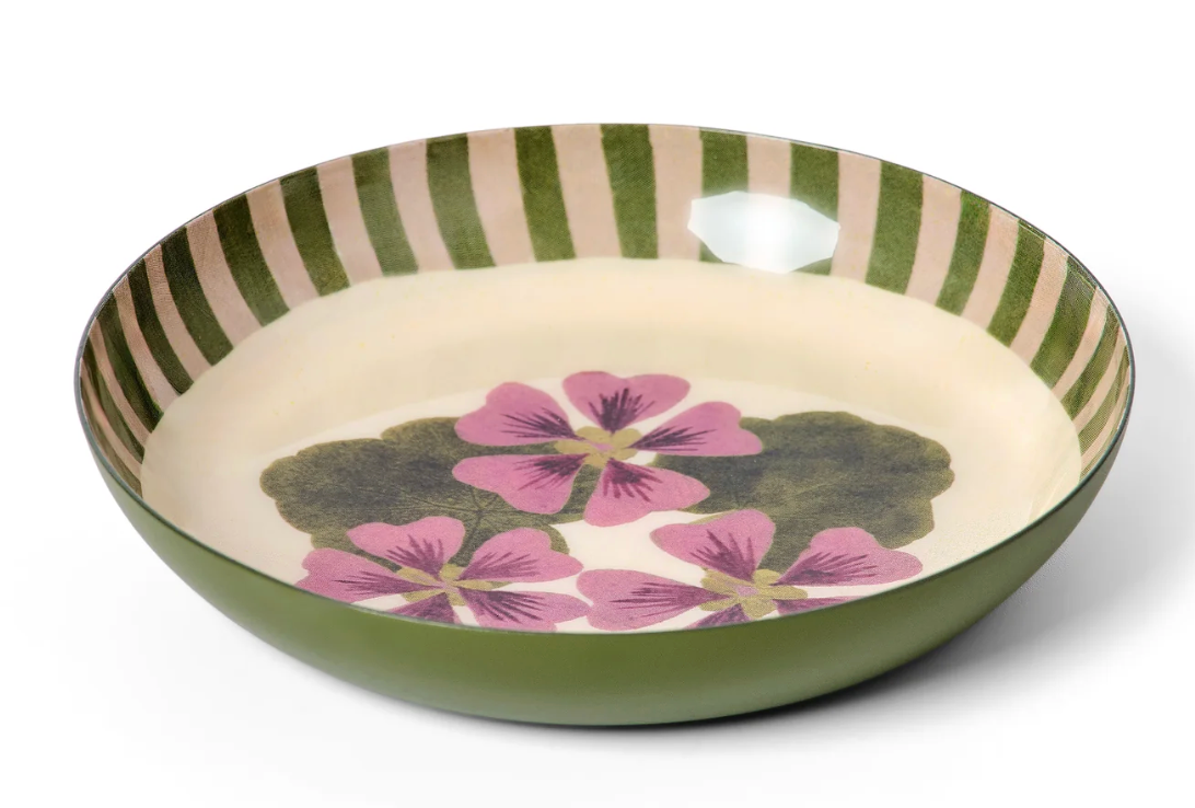 Round Enamel Tray - Geranium