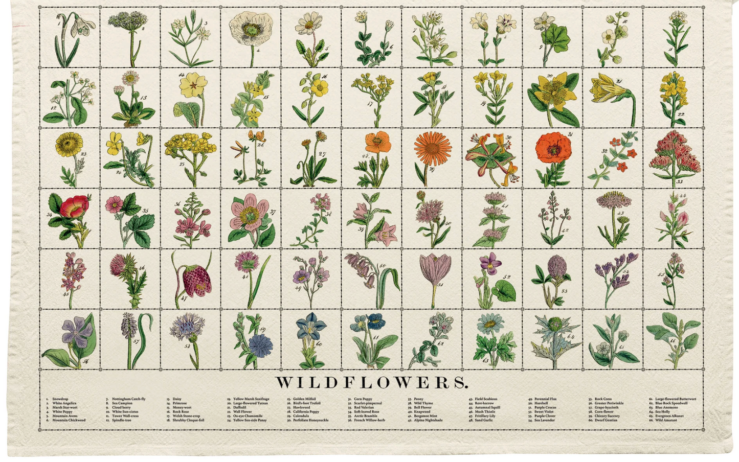 Organic Cotton Tea Towel - Wildflowers