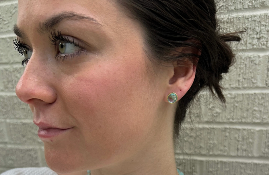 Blue Topaz Cushion Shaped Gemstone Stud Earrings