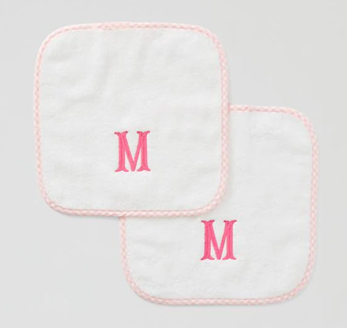 Baby Washcloths-Light Pink Gingham