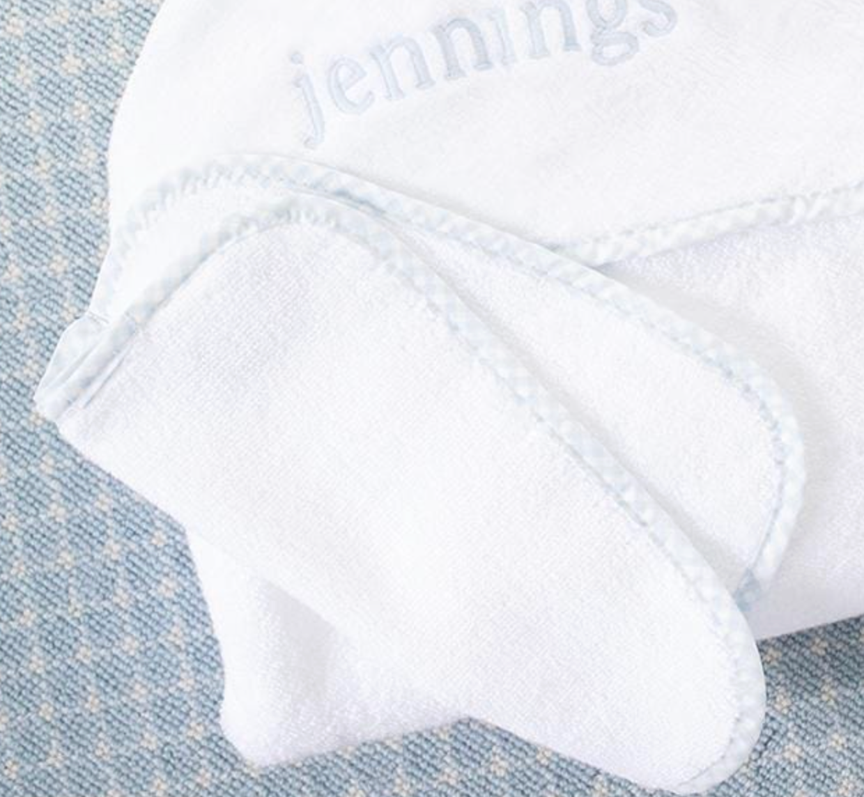 Baby Washcloths-Light Blue Gingham