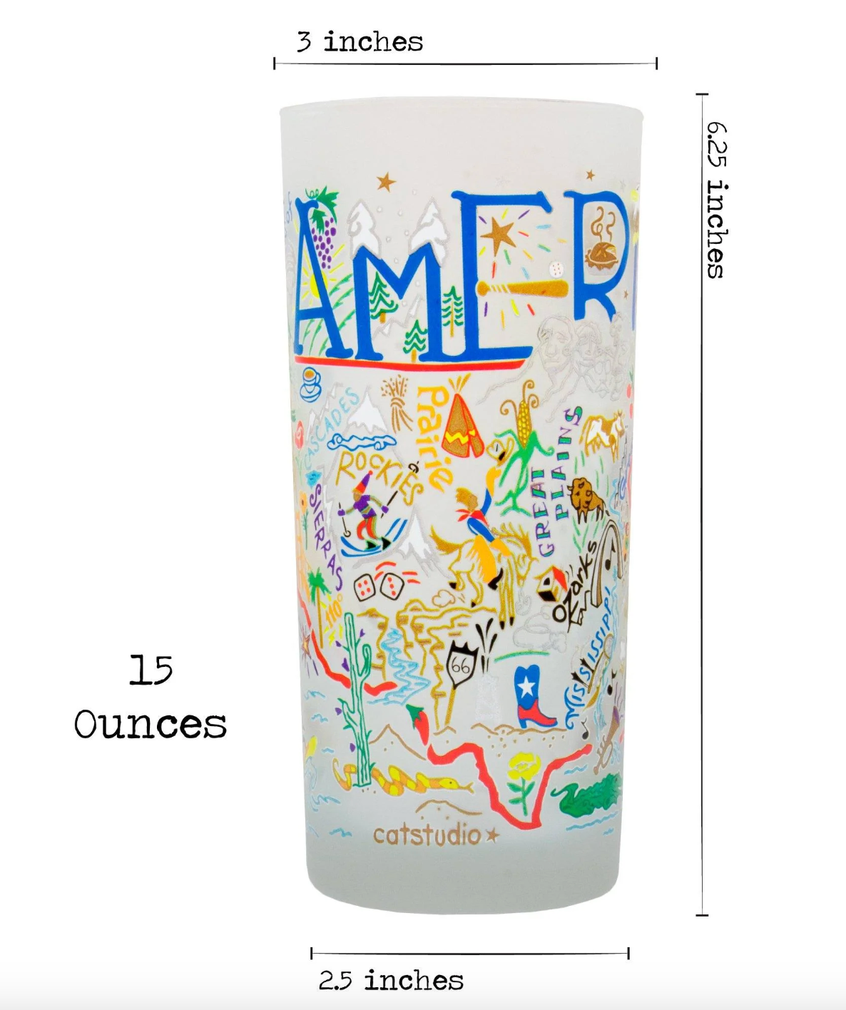 America Drinking Glass