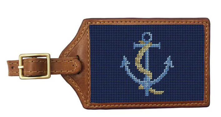 Anchored Needlepoint Luggage Tag