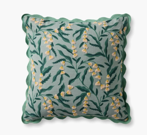 Lily of the Valley Embroidered Pillow