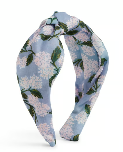 Blue Hydrangea Knotted Headband