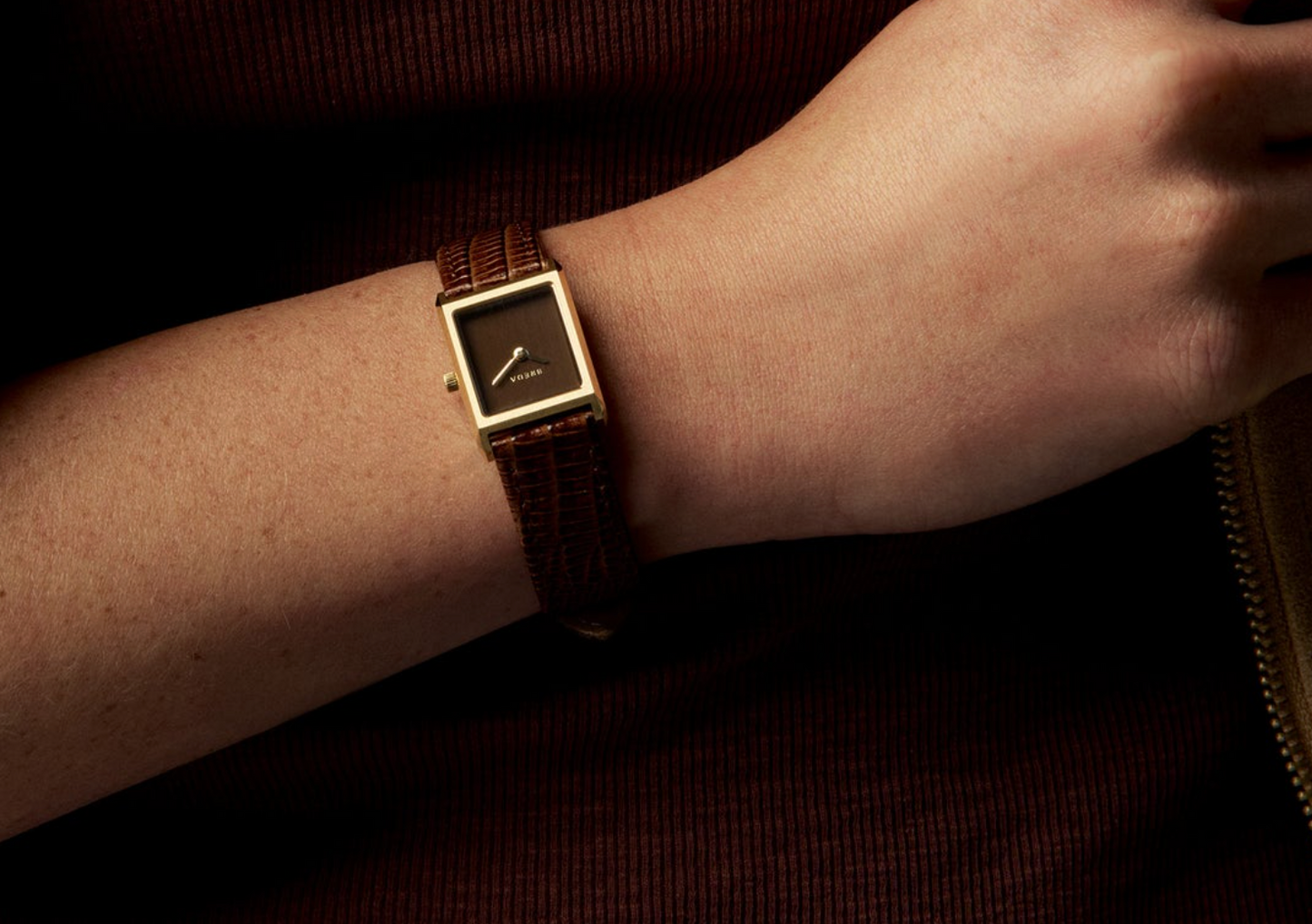Virgil (Lizard Embossed)-Gold/Brown