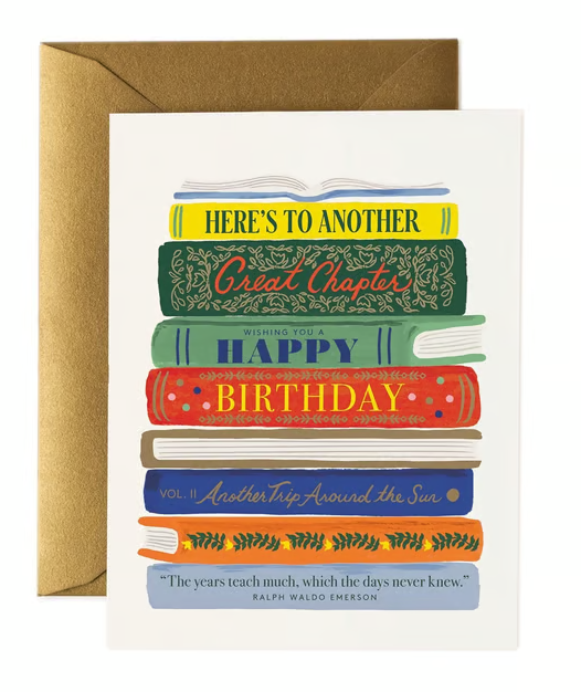 Book Stack Birthday Card