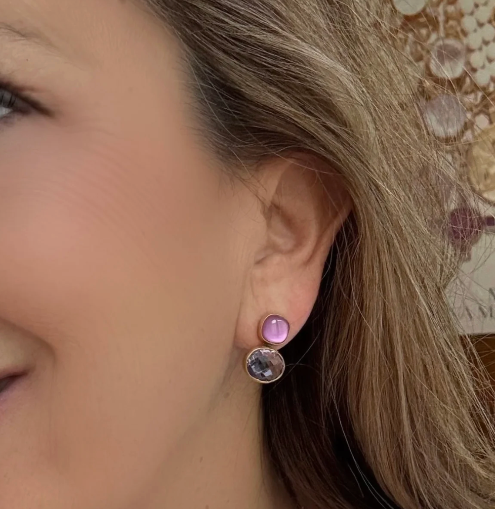 Amethyst + Doublet Earrings