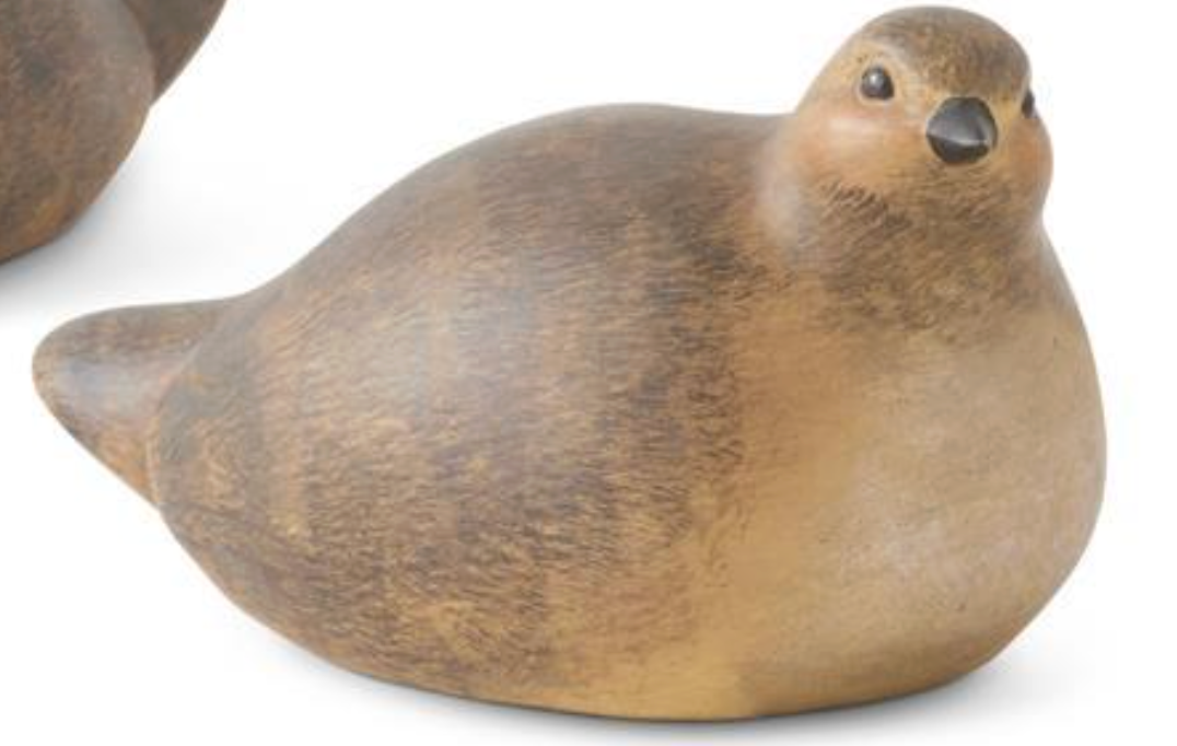 Assorted Smooth Natural Brown Resin Quails- 2 styles