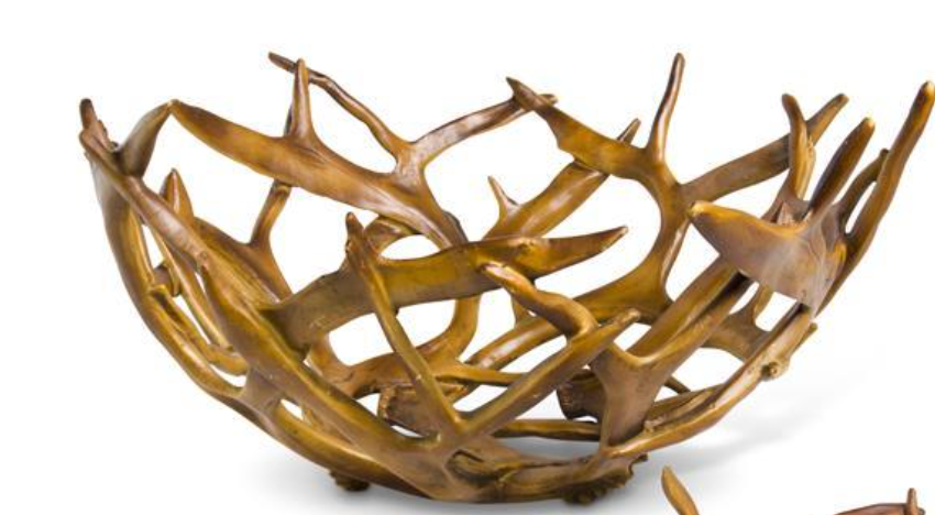 Brown Resin Antler Bowls- 2 styles