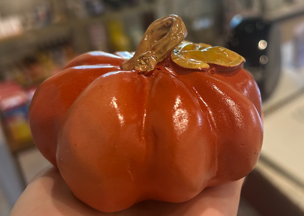 Assorted 2.5 Inch Fall Colored Resin Pumpkins (4 Colors)