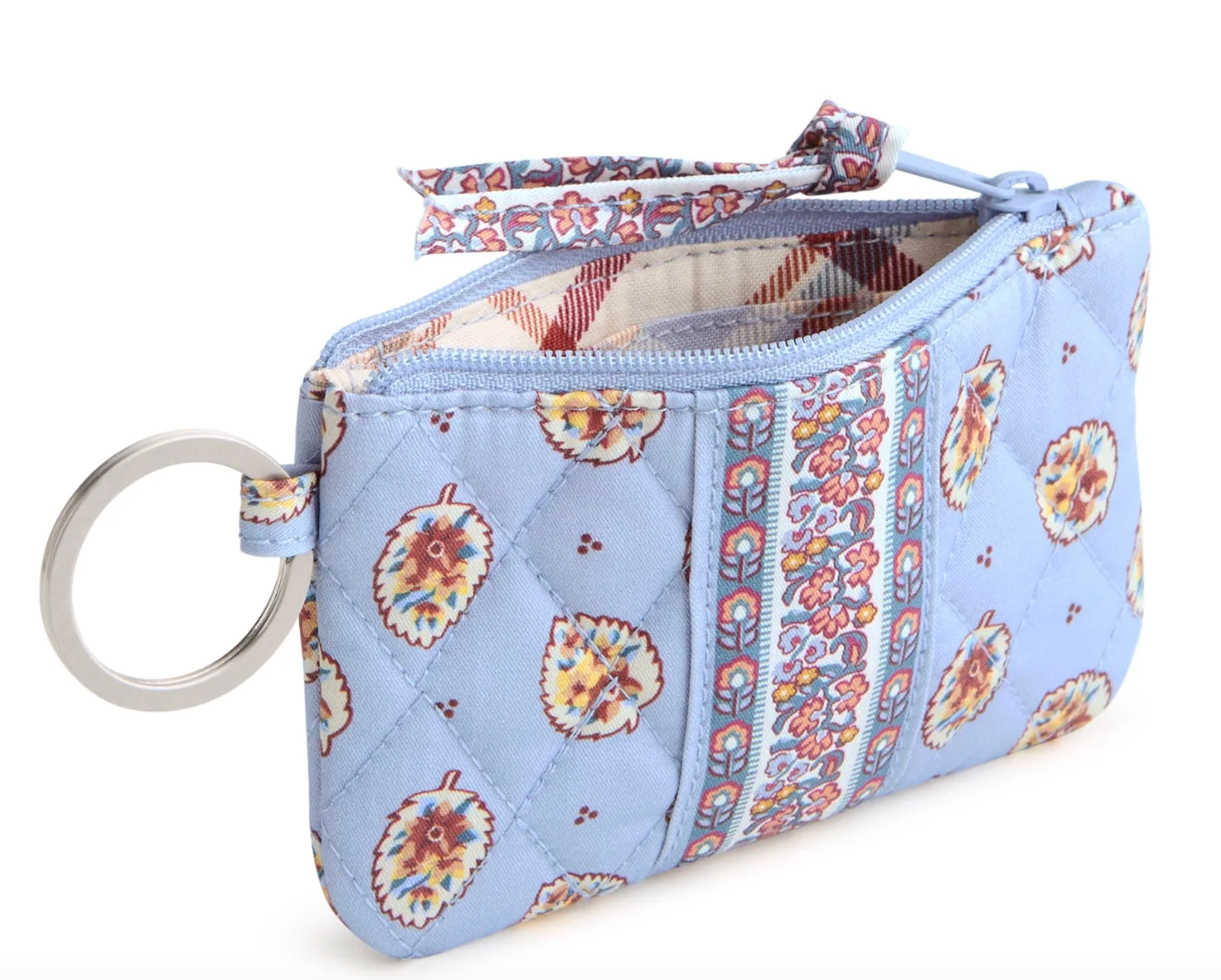 Zip ID Pouch w/Breakaway Lanyard-Blue Leaf
