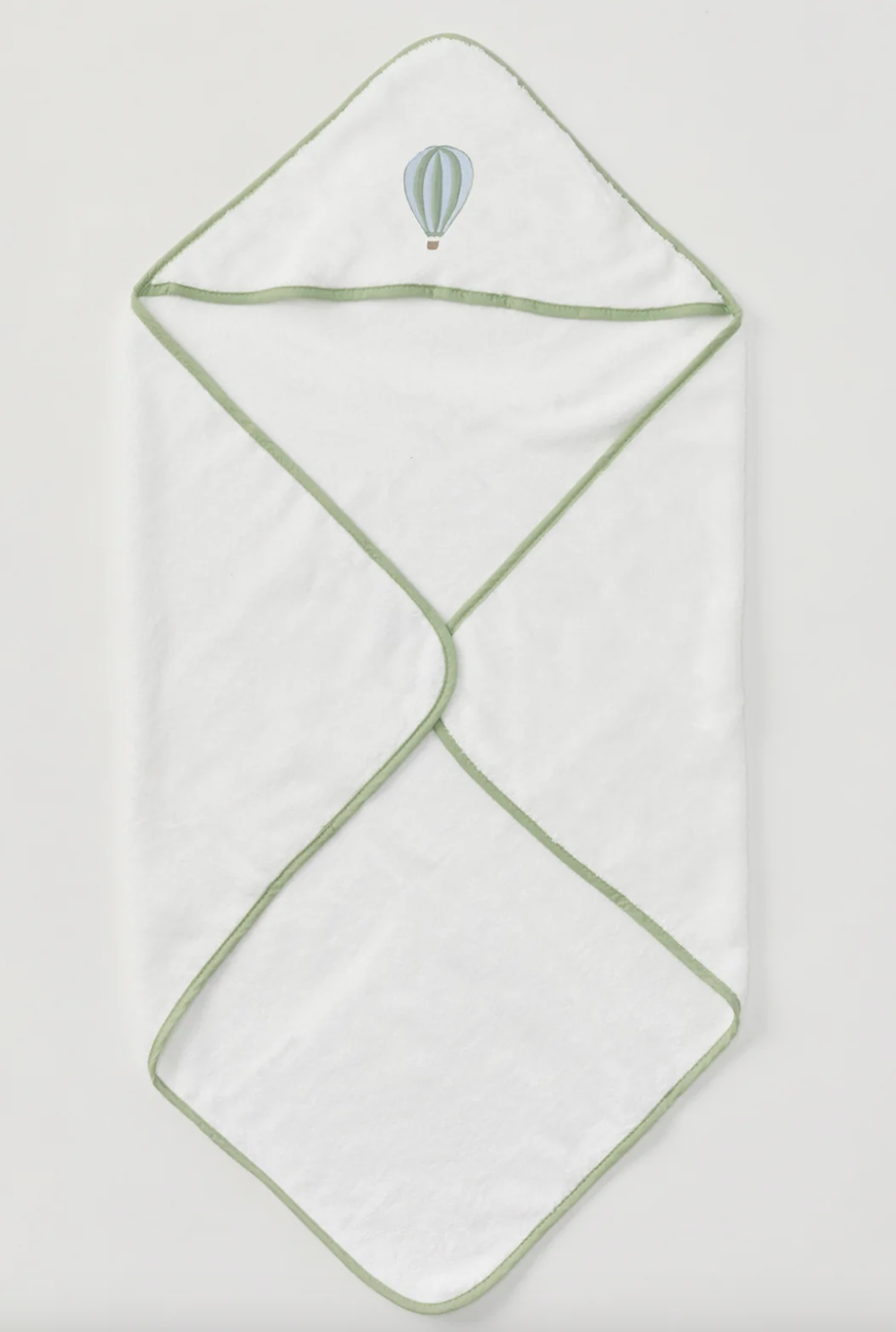 Baby Hooded Towel-Hot Air Balloon on Matcha