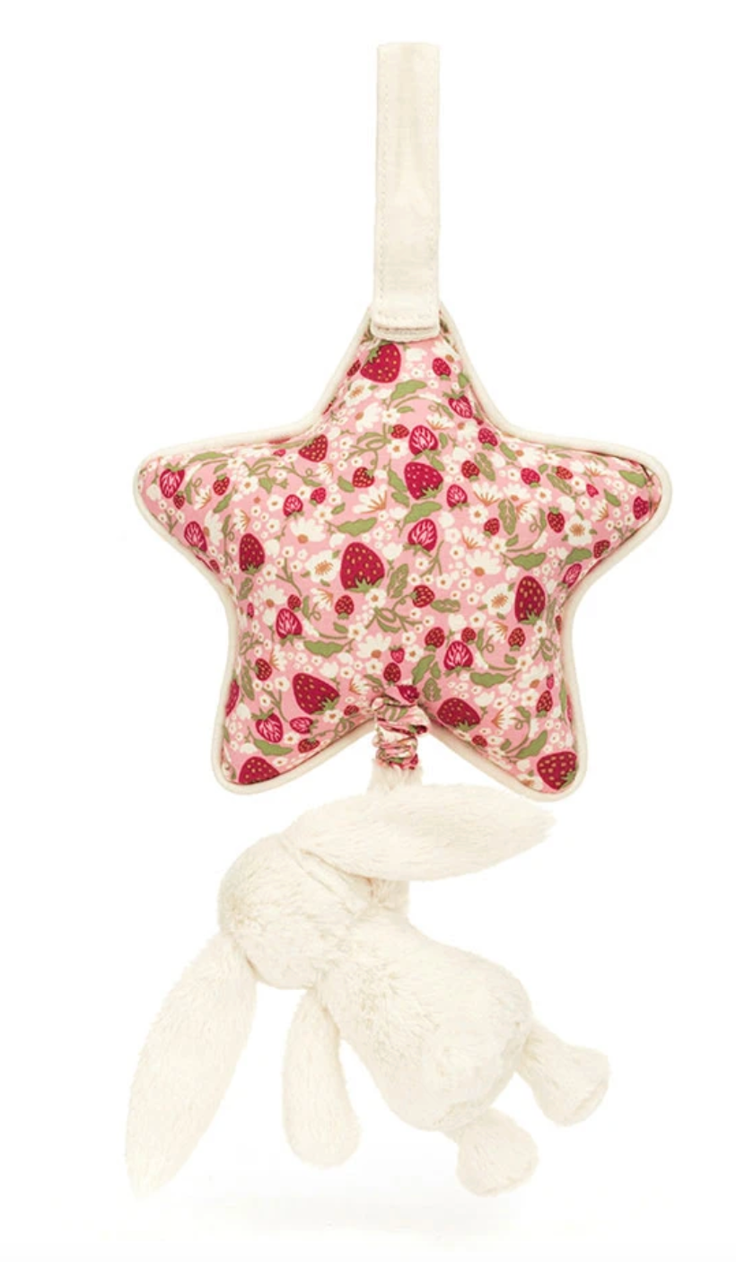 Blossom Cream Bunny 'Berry' Musical Pull