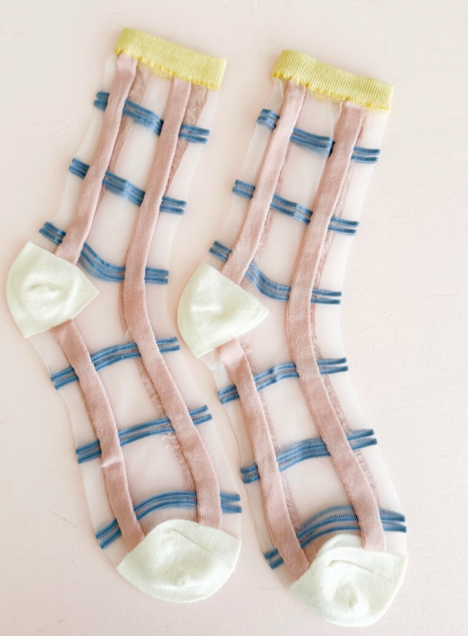 Glass Socks- Vintage Florals- French Pane