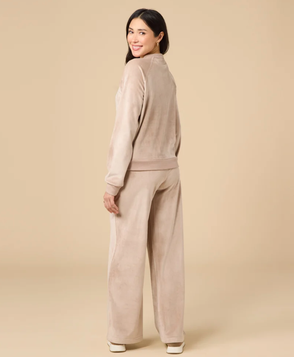 Serenity Raglan Crew with Wide Pant Lounge Set-Coco