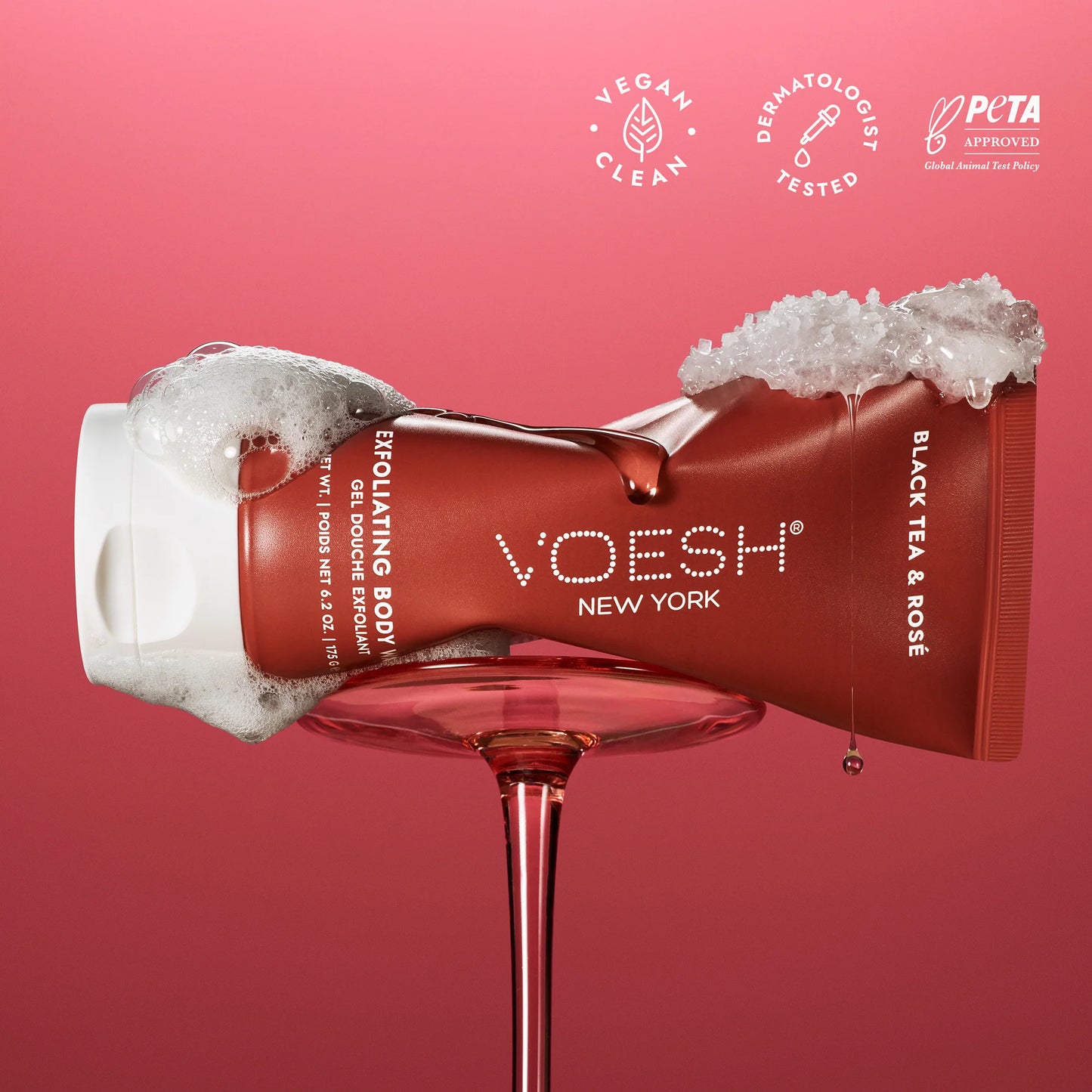Exfoliating Body Wash Black Tea & Rosé