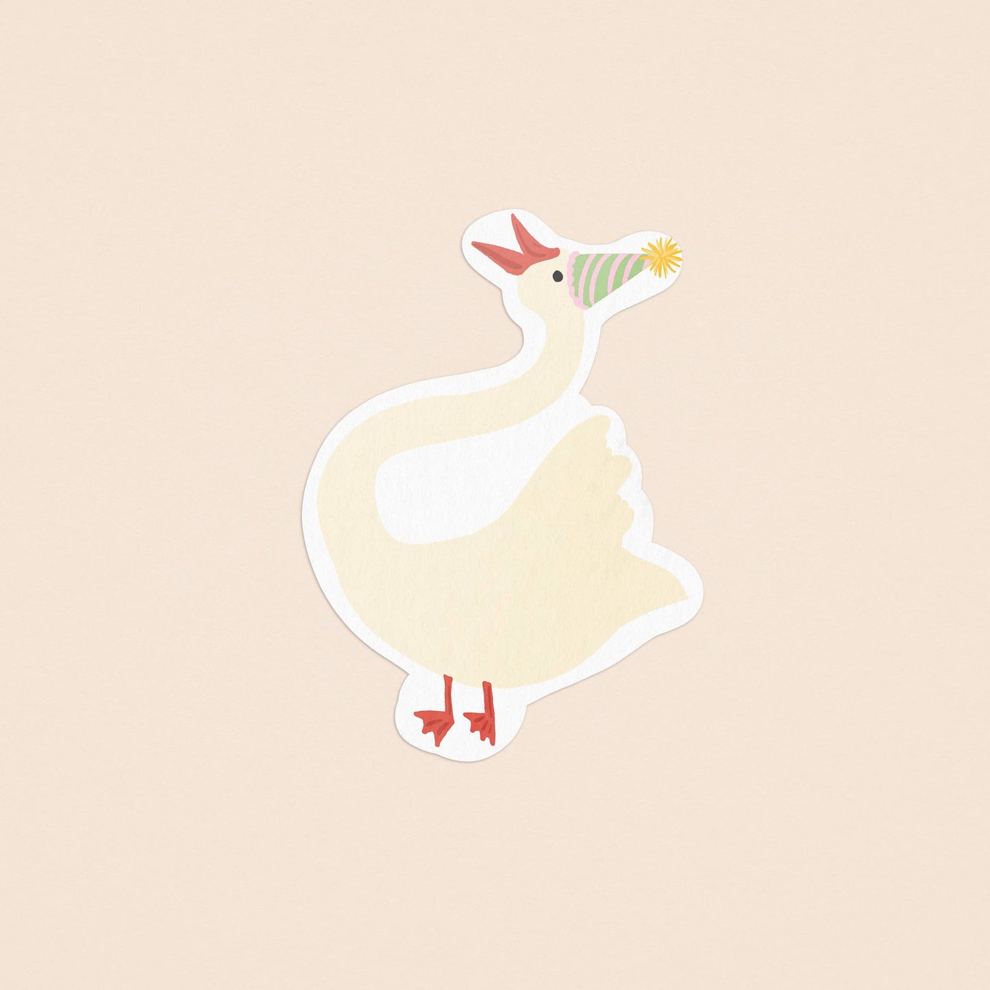 Silly Goose Party Hat Illustrated Sticker