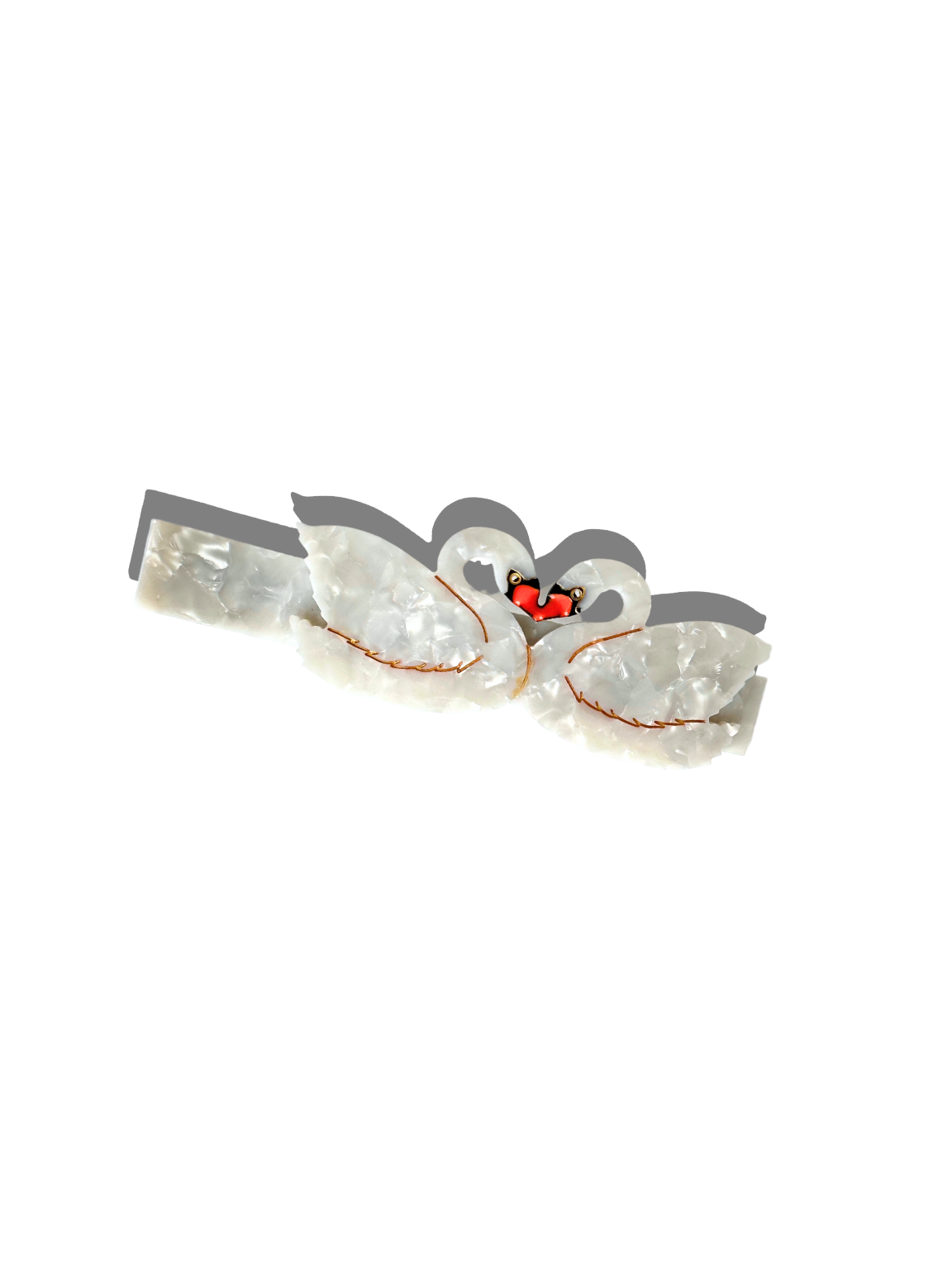 Hand-Painted Double Swan Lay Down Hair Clip | Eco-Friendly