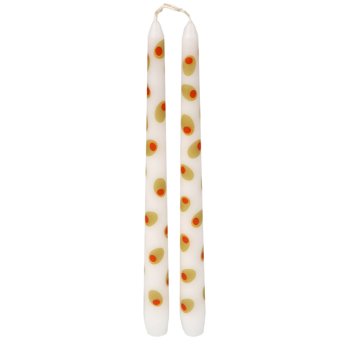 Olive Taper Dinner Candles - 2 Pack