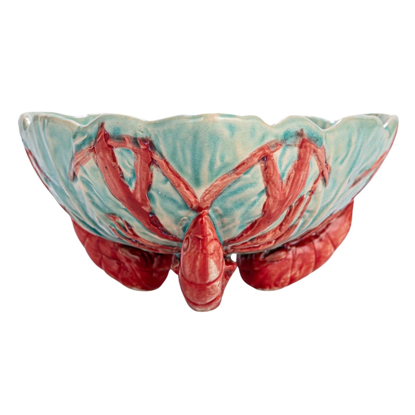 Stoneware Footed Vintage Reproduction Bowl w/ Lobsters (Each One Will Vary)