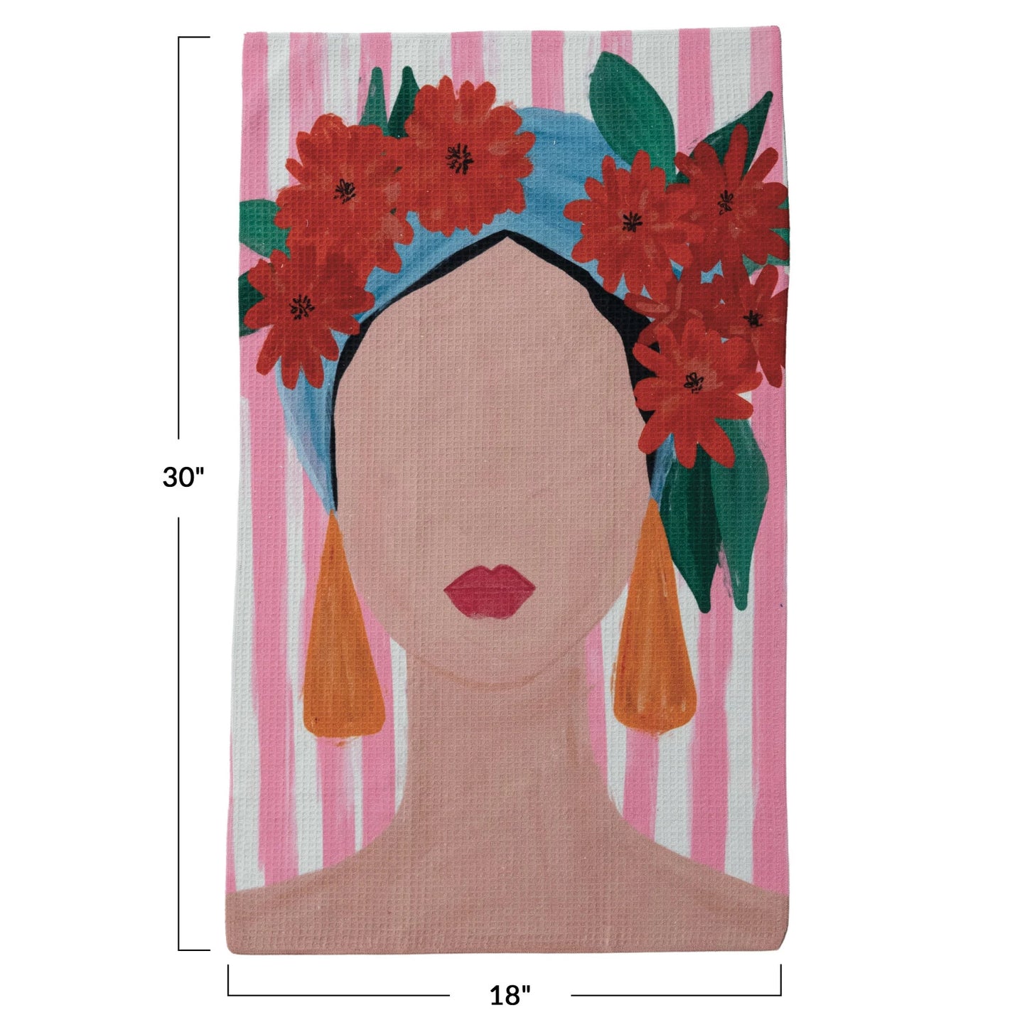 Printed Recycled Microfiber Tea Towel w/ Portrait of a Woman