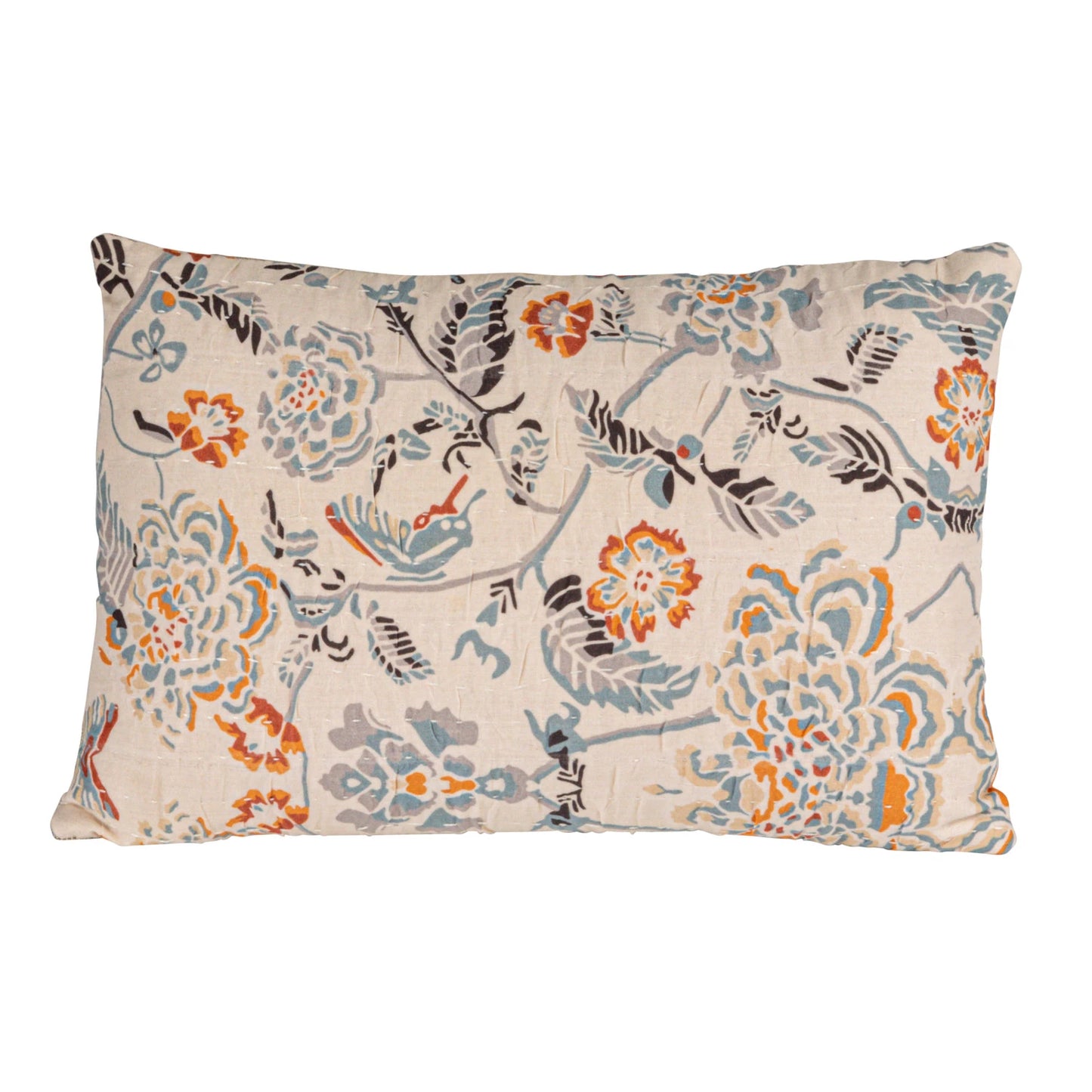 14"L x 9"H Cotton Voile Printed Lumbar Pillow (Each One Will Vary)