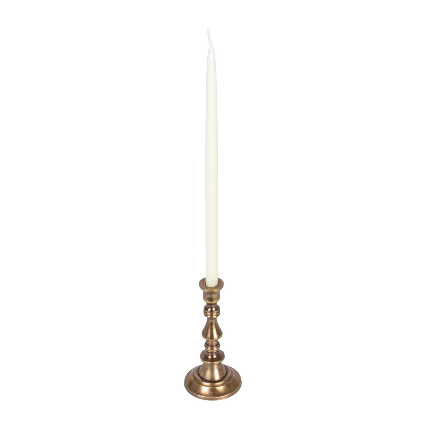 Cast Aluminum Taper Holder, Antique Brass Finish (Holds 1/2" Taper)