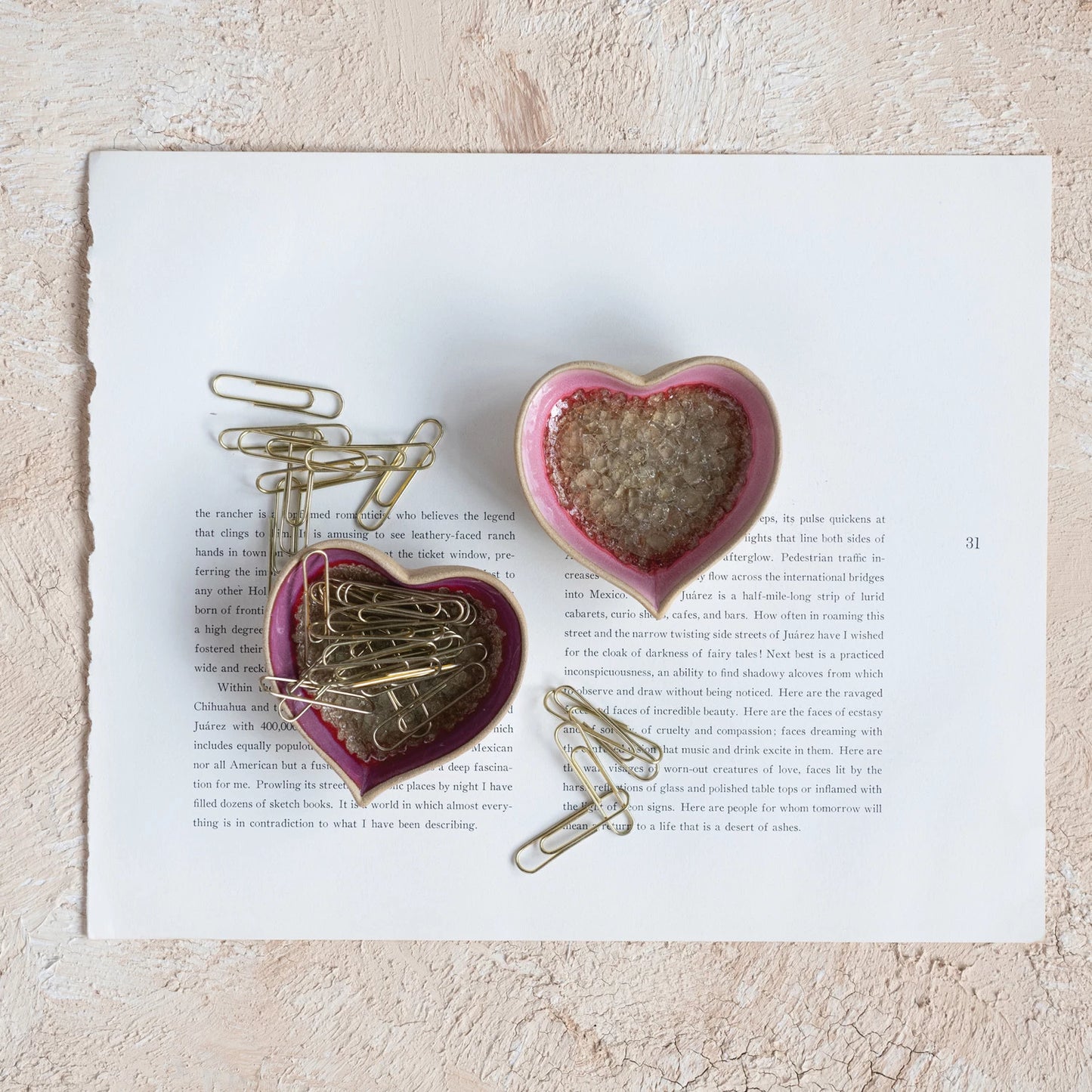 Stoneware Heart Shaped Dish, 2 Colors (Each One Will Vary)