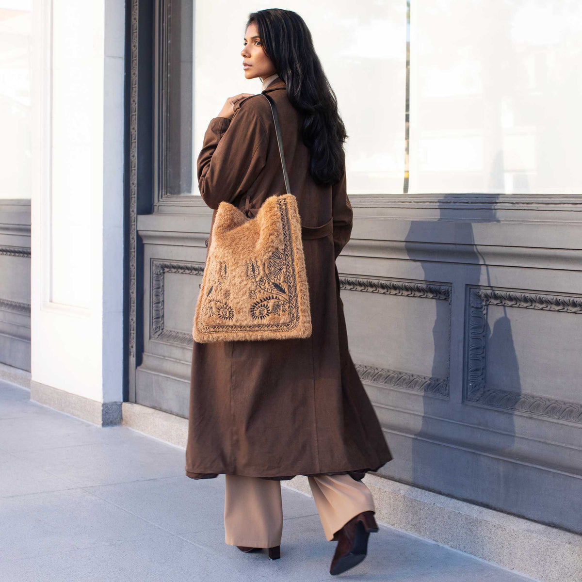 Annie Tan Faux Fur Tote Bag