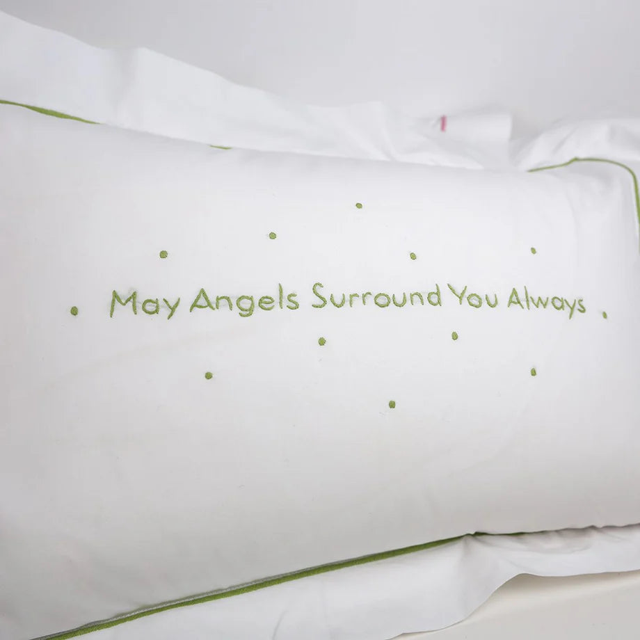 May Angels Surround You Always Pillow- Green