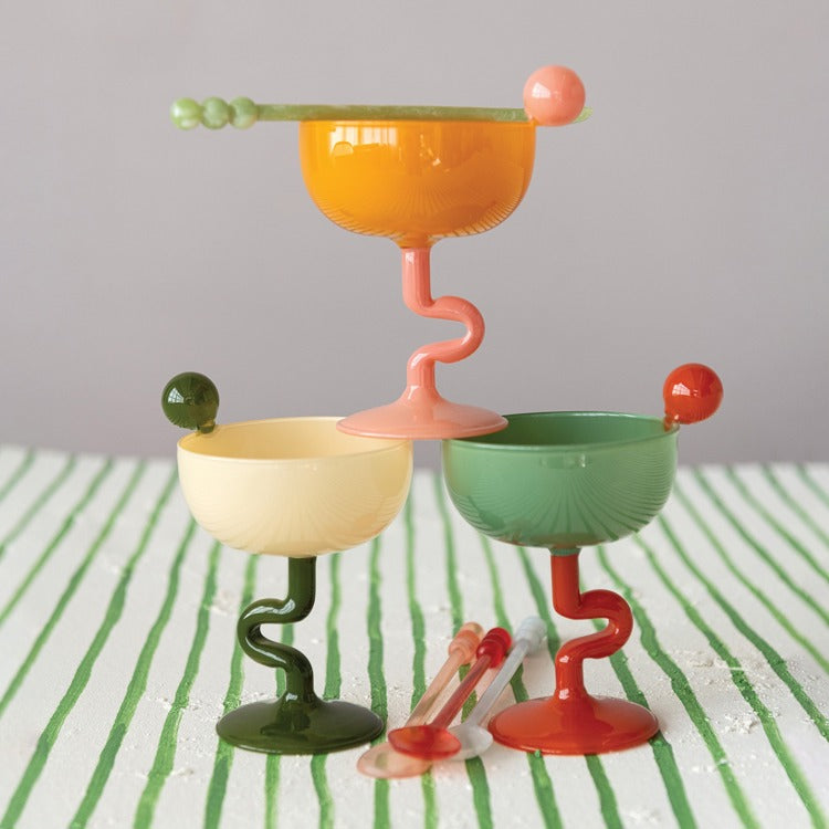 Retro Stemmed Martini Glass