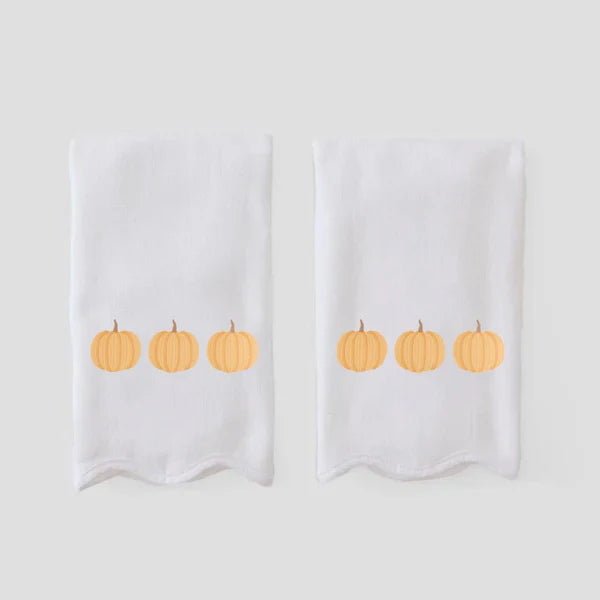 Scallop Powder Bath Towels- Pumpkin